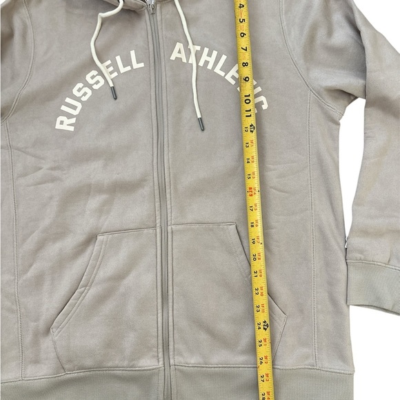 Russell Athletic Men's Cream Zip-Up Hoodie - Picture 6 of 8